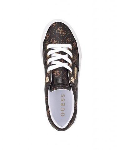 Women's Loven Casual Lace-Up Sneakers Brown $32.88 Shoes