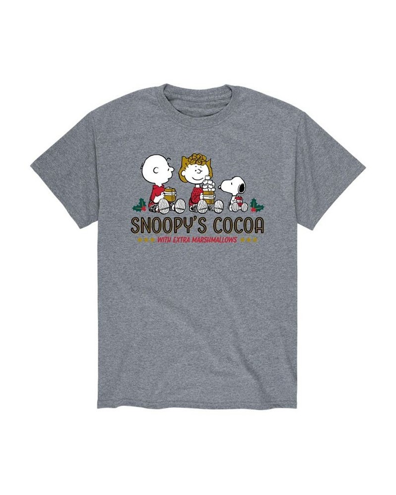 Men's Peanuts Snoop's Cocoa T-Shirt Gray $18.54 T-Shirts