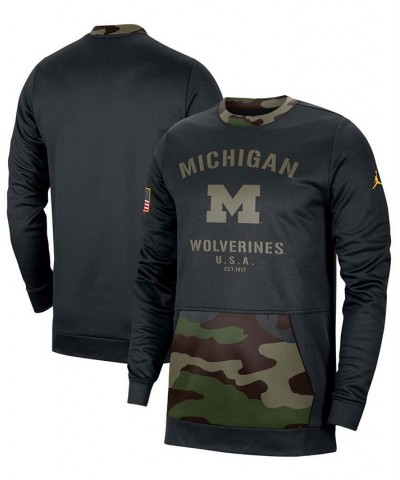 Men's Black and Camo Michigan Wolverines Military Appreciation Performance Pullover Sweatshirt $36.00 Sweatshirt