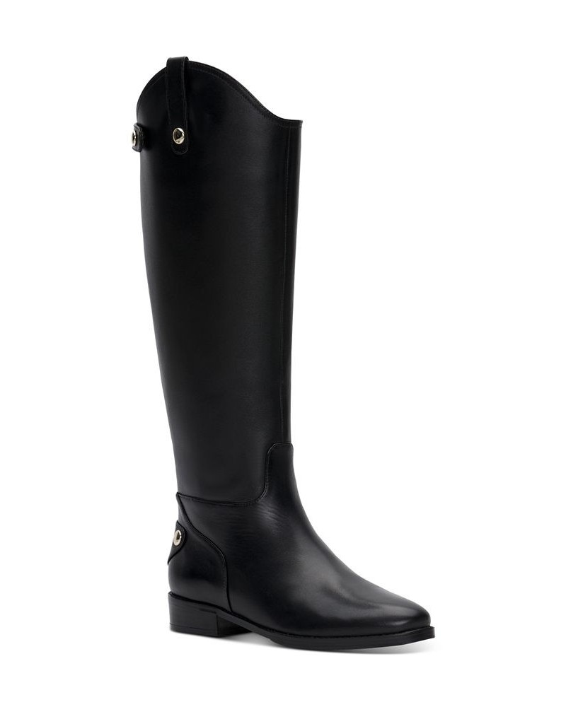 Women's Aleah Riding Boots Black $32.77 Shoes