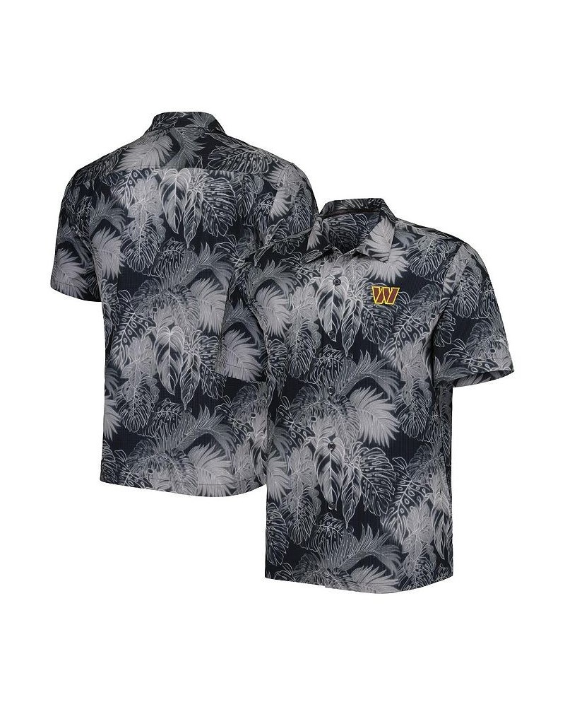 Men's Black Washington Commanders Big and Tall Bahama Coast Luminescent Fronds Camp IslandZone Button-Up Shirt $44.88 Shirts