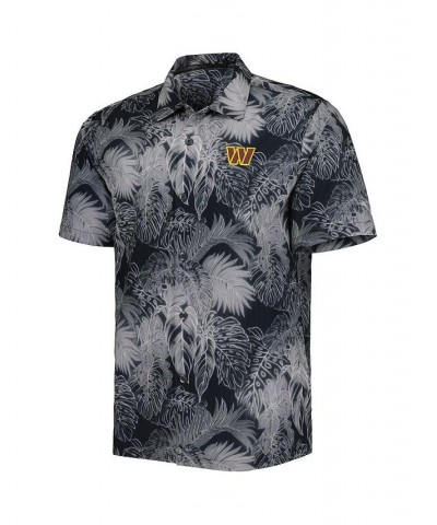 Men's Black Washington Commanders Big and Tall Bahama Coast Luminescent Fronds Camp IslandZone Button-Up Shirt $44.88 Shirts