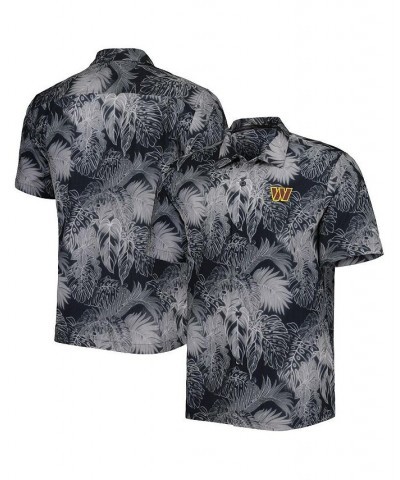 Men's Black Washington Commanders Big and Tall Bahama Coast Luminescent Fronds Camp IslandZone Button-Up Shirt $44.88 Shirts