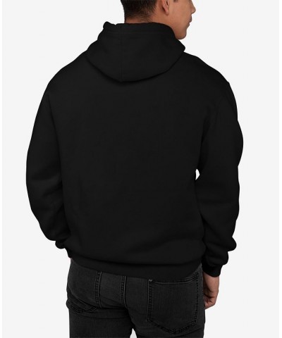 Men's Word Art Lion Hooded Sweatshirt Black $27.60 Sweatshirt