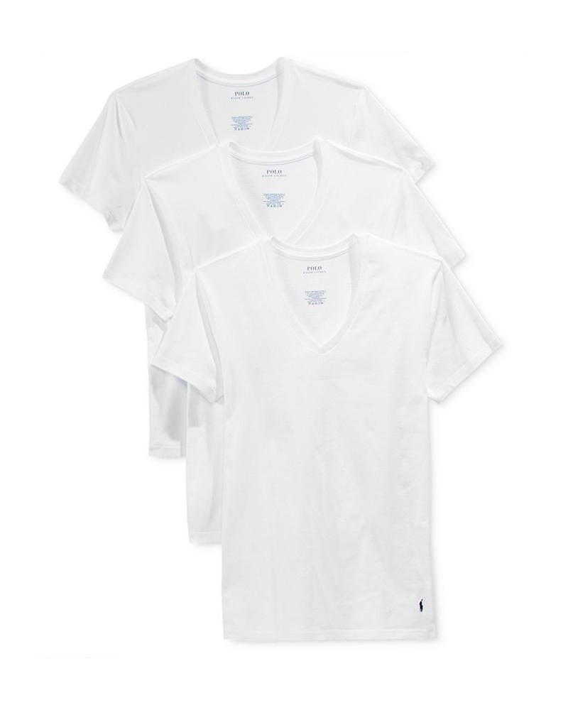 Men's 3-Pk. Slim Fit Classic V-Neck Undershirts White $16.18 Undershirt