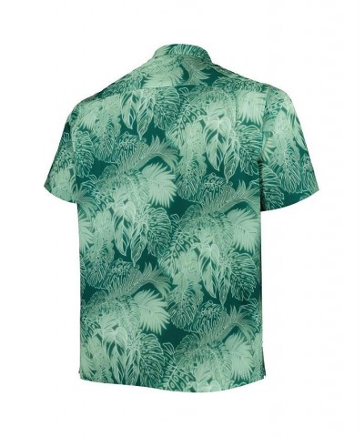 Men's Green New York Jets Big and Tall Bahama Coast Luminescent Fronds Camp IslandZone Button-Up Shirt $53.04 Shirts