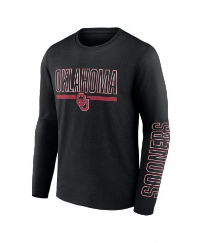 Men's Branded Black Oklahoma Sooners Modern Two-Hit Long Sleeve T-shirt $22.50 T-Shirts