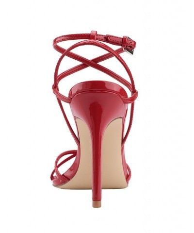 Women's Tegin Strappy Dress High Heel Sandals Red $41.58 Shoes