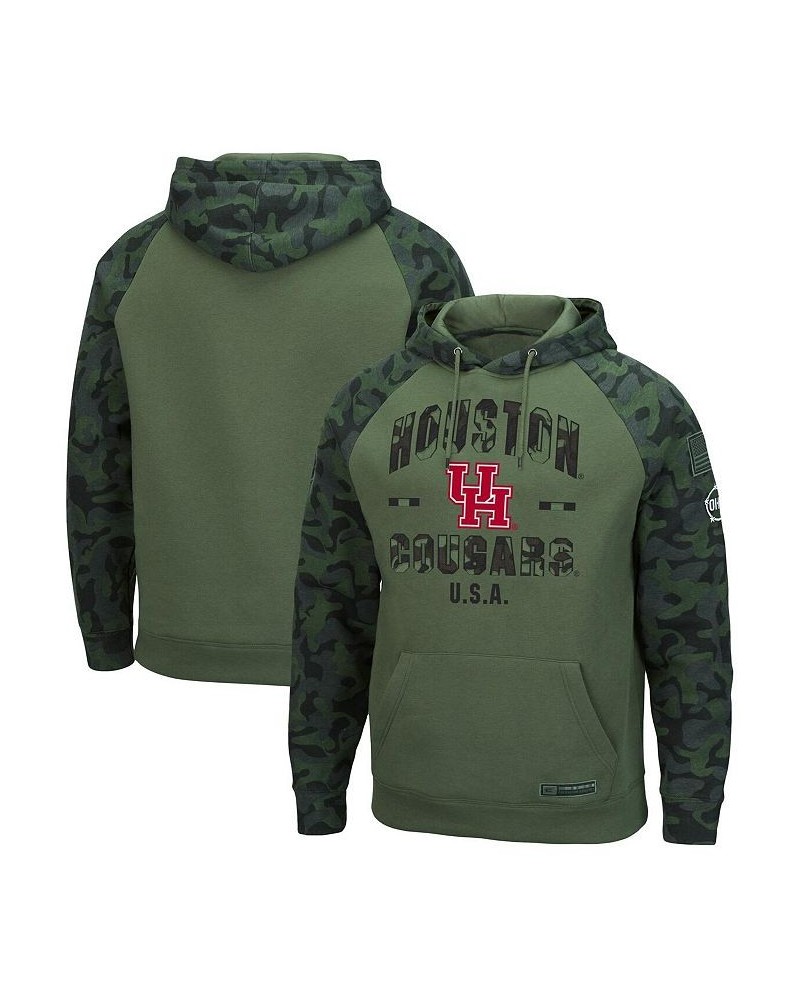 Men's Olive, Camo Houston Cougars OHT Military-Inspired Appreciation Raglan Pullover Hoodie $30.75 Sweatshirt