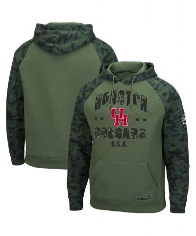 Men's Olive, Camo Houston Cougars OHT Military-Inspired Appreciation Raglan Pullover Hoodie $30.75 Sweatshirt