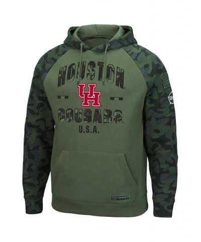 Men's Olive, Camo Houston Cougars OHT Military-Inspired Appreciation Raglan Pullover Hoodie $30.75 Sweatshirt