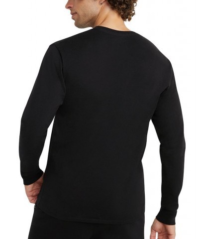 Men's Script-Logo Long Sleeve Tshirt Black $14.30 T-Shirts