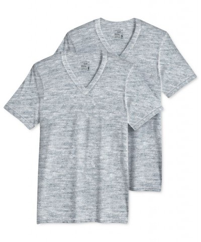 Men's Big & Tall Classic Tagless V-Neck Undershirt 2-pack Gray $11.97 Undershirt