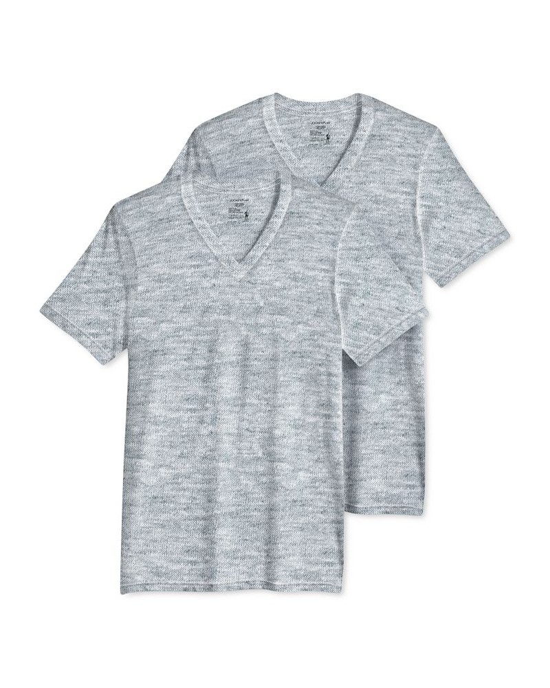 Men's Big & Tall Classic Tagless V-Neck Undershirt 2-pack Gray $11.97 Undershirt