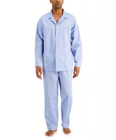 Men's 2-Pc. Solid Oxford Pajama Set Blue $18.85 Pajama