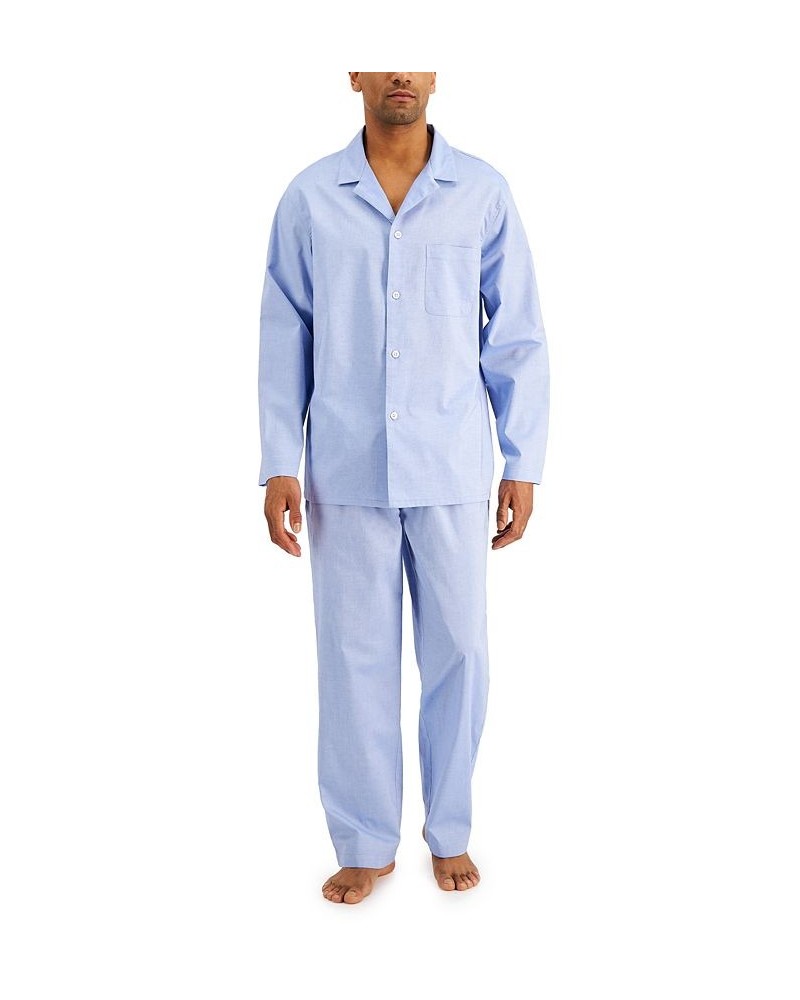 Men's 2-Pc. Solid Oxford Pajama Set Blue $18.85 Pajama