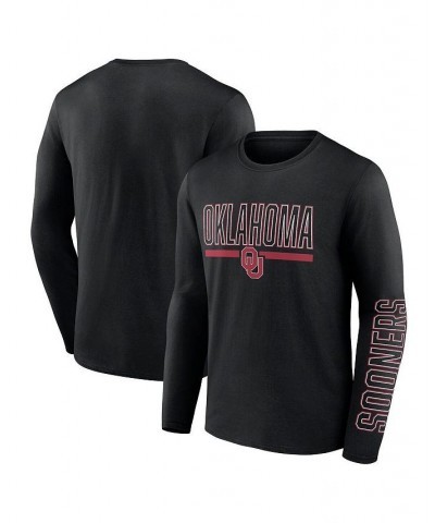 Men's Branded Black Oklahoma Sooners Modern Two-Hit Long Sleeve T-shirt $22.50 T-Shirts