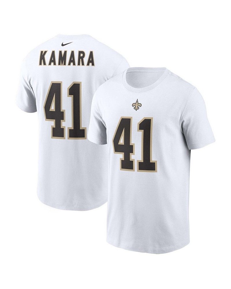 Men's Alvin Kamara White New Orleans Saints Player Name and Number T-shirt $17.28 T-Shirts