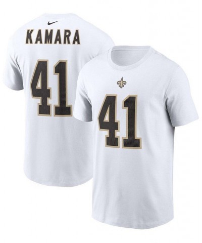 Men's Alvin Kamara White New Orleans Saints Player Name and Number T-shirt $17.28 T-Shirts