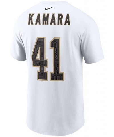 Men's Alvin Kamara White New Orleans Saints Player Name and Number T-shirt $17.28 T-Shirts