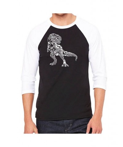 Dino Pics Men's Raglan Word Art T-shirt Black $22.50 T-Shirts