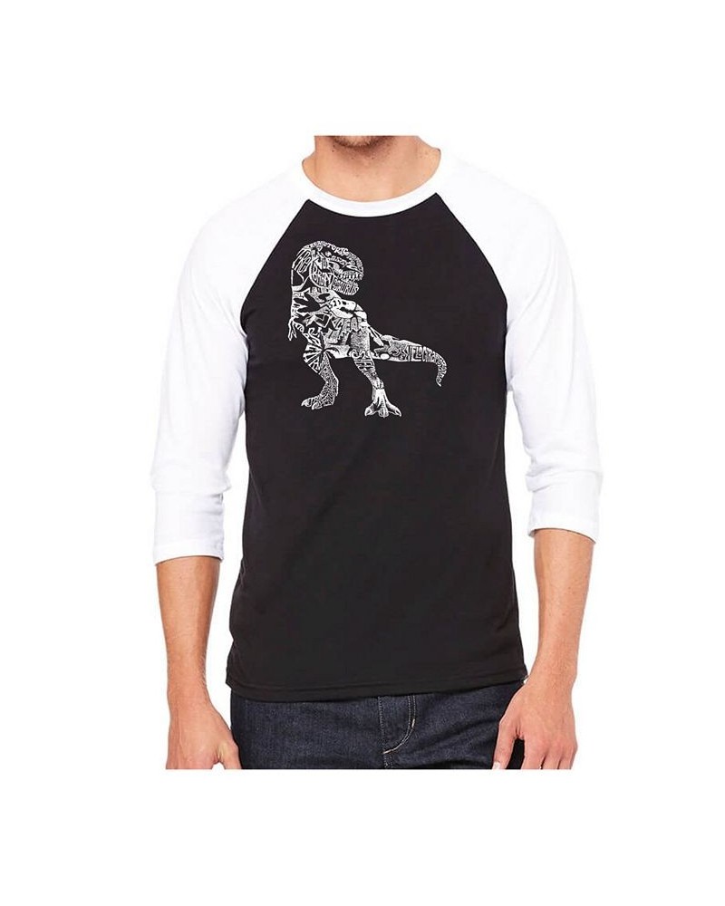 Dino Pics Men's Raglan Word Art T-shirt Black $22.50 T-Shirts