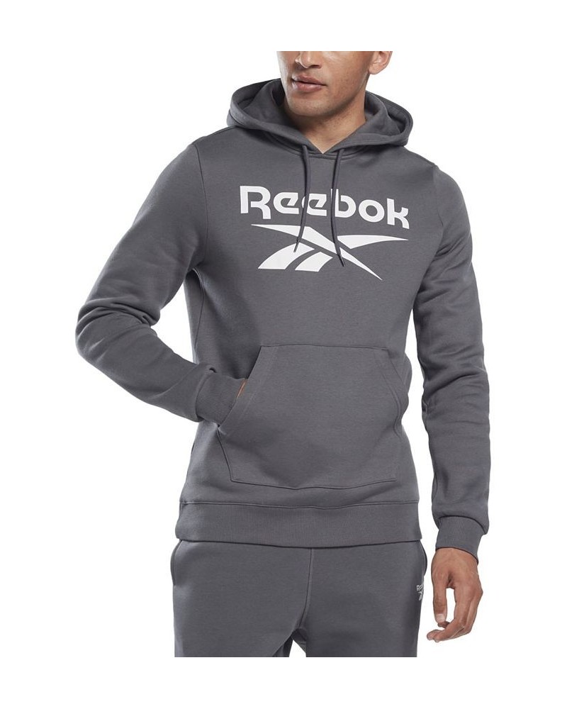 Men's Logo-Print Fleece Hoodie Pure Grey $17.60 Sweatshirt