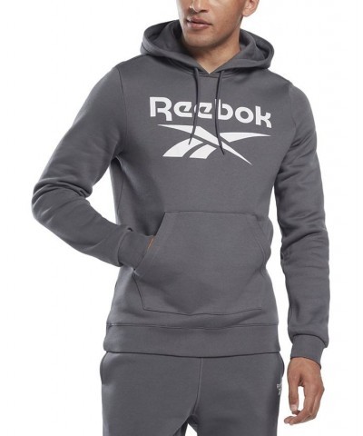 Men's Logo-Print Fleece Hoodie Pure Grey $17.60 Sweatshirt