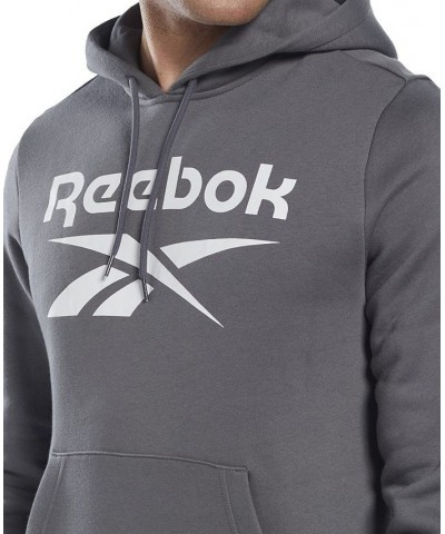 Men's Logo-Print Fleece Hoodie Pure Grey $17.60 Sweatshirt