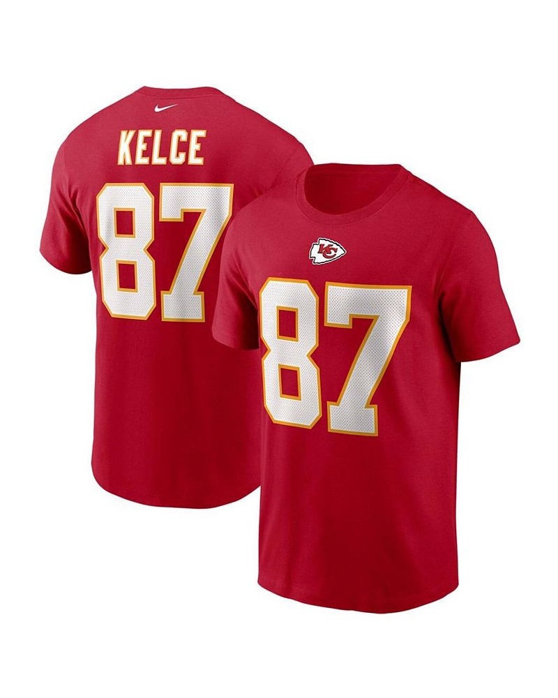 Men's Travis Kelce Red Kansas City Chiefs Name and Number T-shirt $28.49 T-Shirts