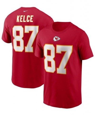 Men's Travis Kelce Red Kansas City Chiefs Name and Number T-shirt $28.49 T-Shirts