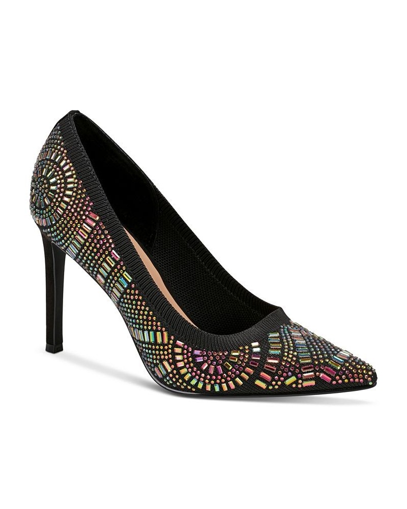 Women's Kaia Bling Pointed-Toe Pumps Black $42.71 Shoes