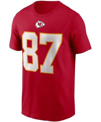 Men's Travis Kelce Red Kansas City Chiefs Name and Number T-shirt $28.49 T-Shirts