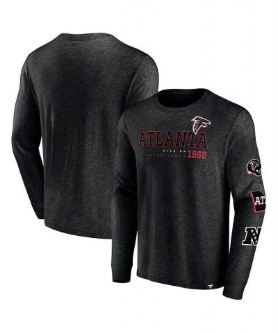 Men's Branded Heather Black Atlanta Falcons High Whip Pitcher Long Sleeve T-shirt $26.49 T-Shirts