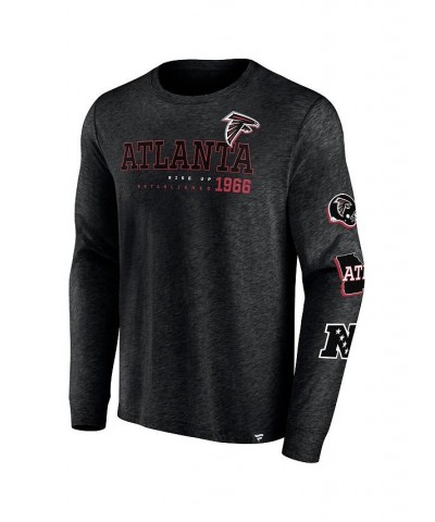 Men's Branded Heather Black Atlanta Falcons High Whip Pitcher Long Sleeve T-shirt $26.49 T-Shirts