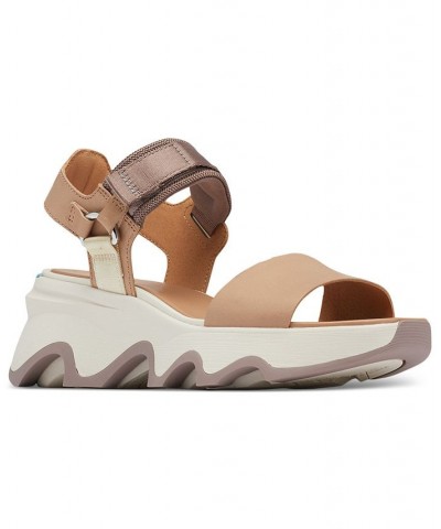 Women's Kinetic Impact Ankle-Strap Sport Platform Sandals Brown $56.55 Shoes