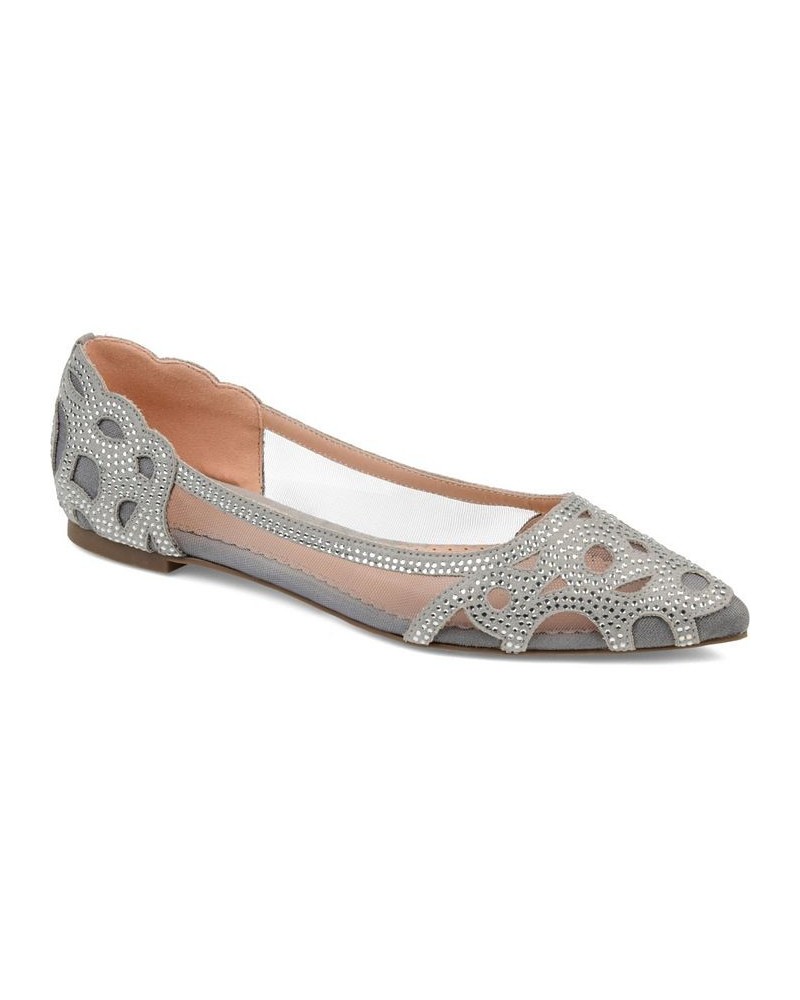 Women's Batavia Embellished Flats Gray $48.00 Shoes