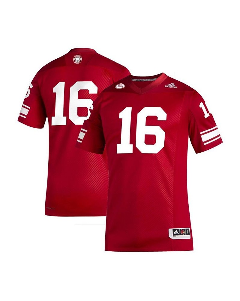 Men's 16 Red Louisville Cardinals Premier Strategy Football Jersey $50.00 Jersey