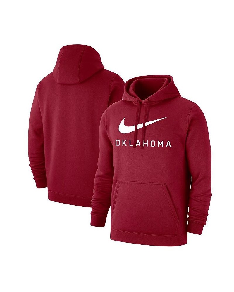 Men's Crimson Oklahoma Sooners Big Swoosh Club Pullover Hoodie $41.65 Sweatshirt