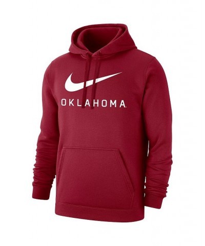 Men's Crimson Oklahoma Sooners Big Swoosh Club Pullover Hoodie $41.65 Sweatshirt