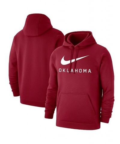 Men's Crimson Oklahoma Sooners Big Swoosh Club Pullover Hoodie $41.65 Sweatshirt