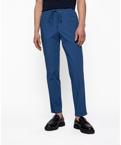 BOSS Men's Slim-Fit Trousers Blue $53.46 Pants