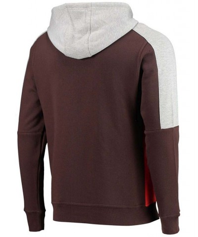 Men's Brown, Orange Cleveland Browns Playoffs Color Block Full-Zip Hoodie $47.69 Sweatshirt