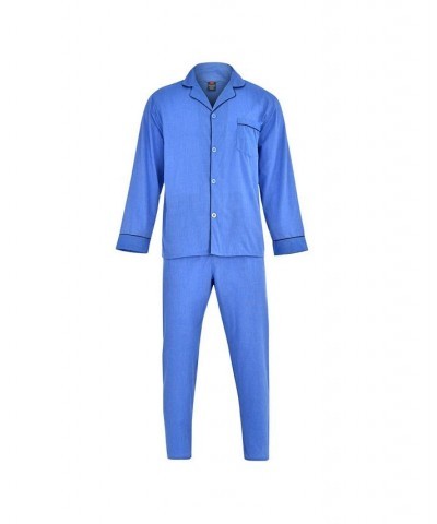 Hanes Men's Big and Tall Cvc Broadcloth Pajama Set Medium Blue $18.07 Pajama