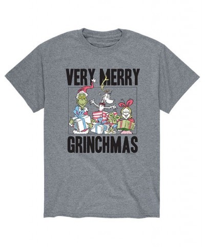 Men's Dr. Seuss The Grinch Very Merry Grinchmas T-shirt Gray $17.50 T-Shirts