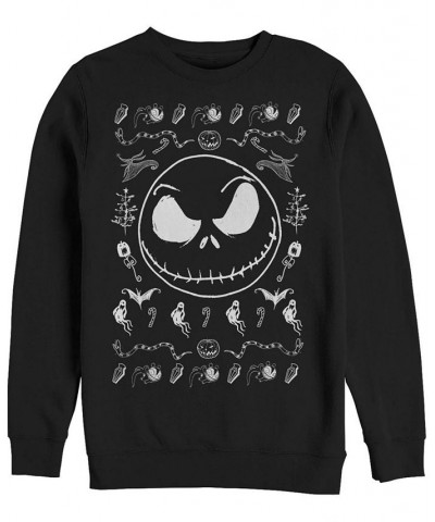 Men's Jack Spooky Sweater Long Sleeve T-Shirt Black $32.97 T-Shirts