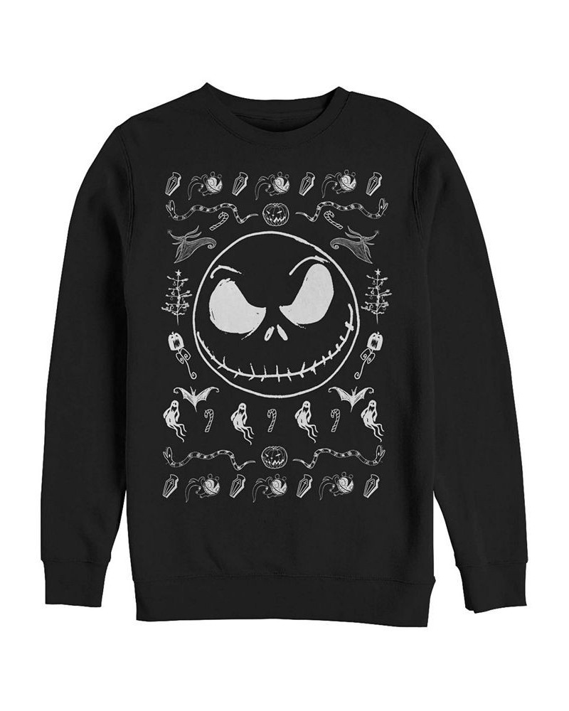 Men's Jack Spooky Sweater Long Sleeve T-Shirt Black $32.97 T-Shirts