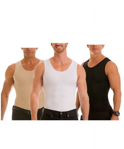 Men's Big & Tall Insta Slim 3 Pack Compression Muscle Tank T-Shirts Black $81.25 Undershirt