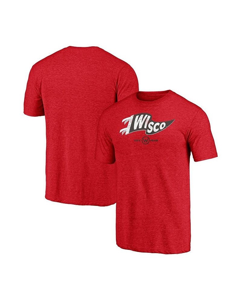 Men's Heathered Red Wisconsin Badgers Team Hometown Tri-Blend T-shirt $16.31 T-Shirts