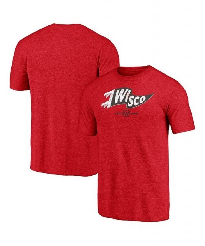 Men's Heathered Red Wisconsin Badgers Team Hometown Tri-Blend T-shirt $16.31 T-Shirts